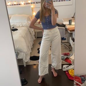 zara white flare jeans